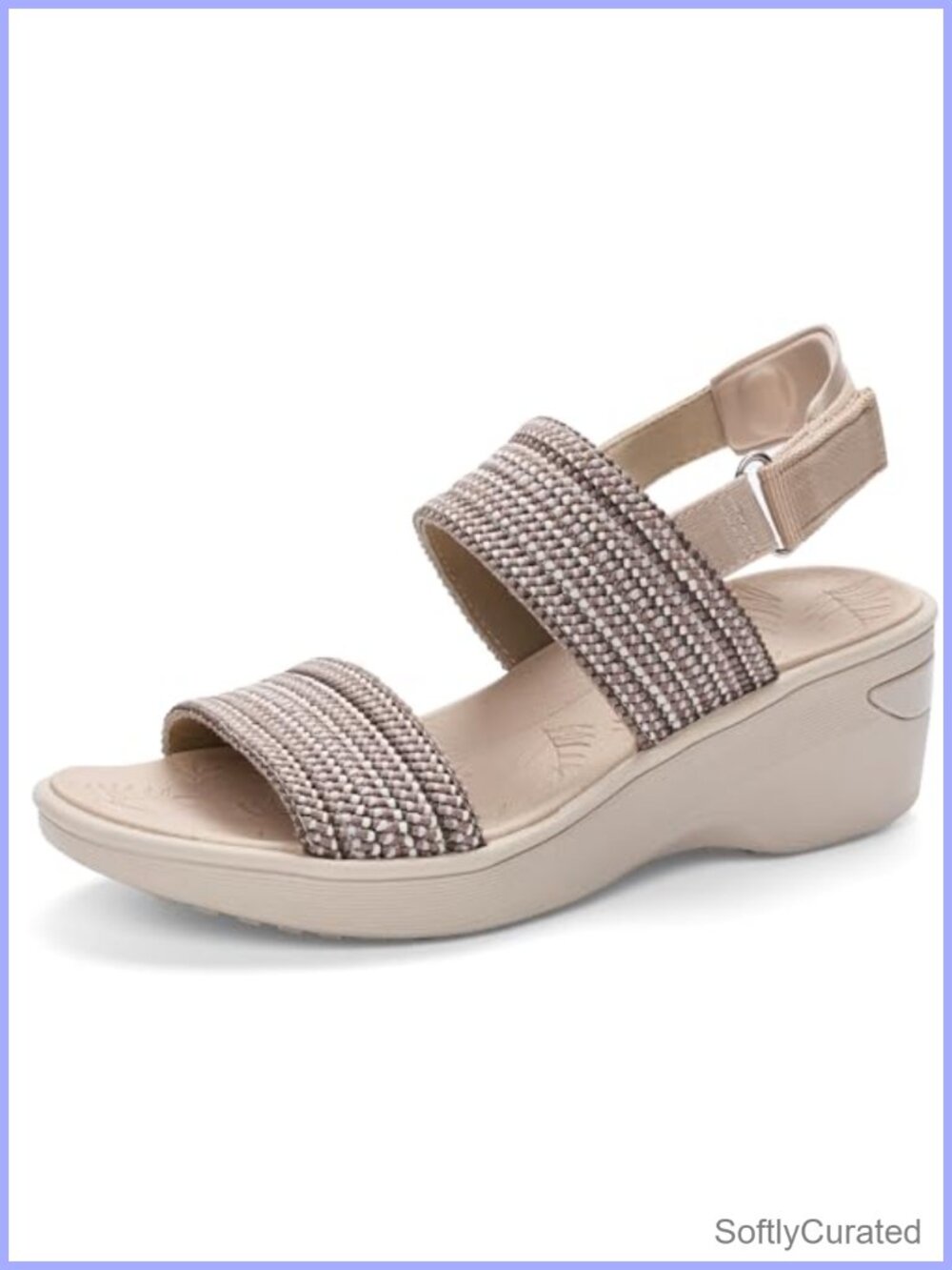 Women's 2-Inch Platform Wedge Sandals Memory Foam Slingback Ankle Strap